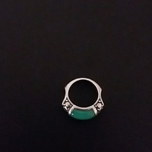 John Hardy 925 Silver Green Chalcedony Ring Size 6